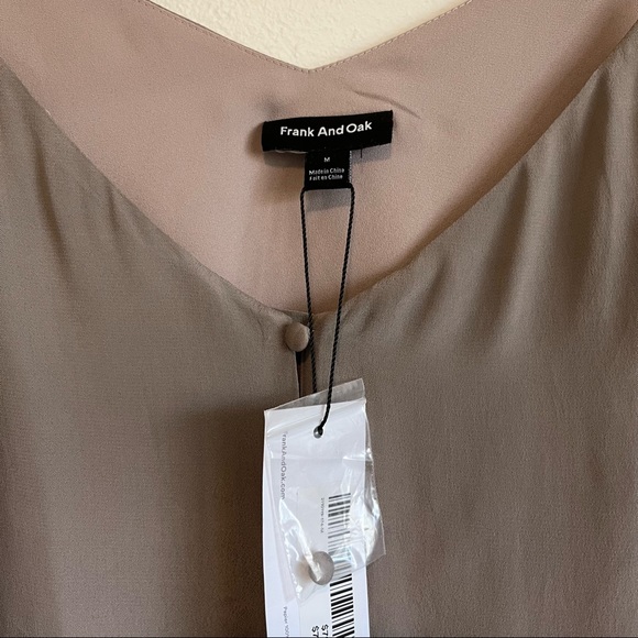 NWT Frank and Oak Silk Blend Button-Accented Tank Top | Size Medium - Picture 3 of 6